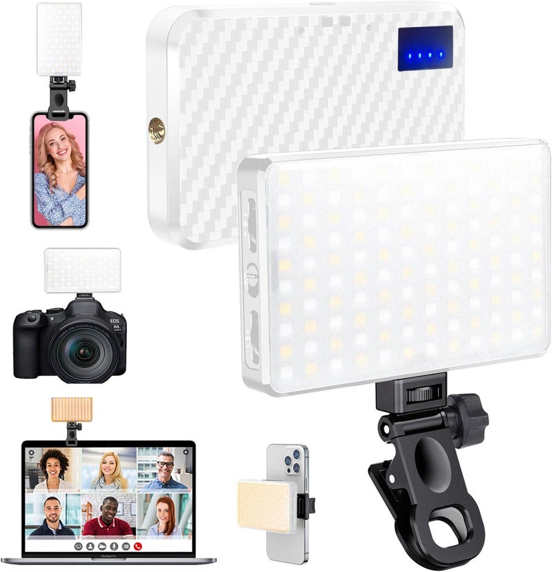 MACTREM 168 LED Selfie Light for iPhone,Portable Phone Light, 3000Mah Rechargeable Video Light, Adjusted 3 Modes, for iPhone, Camera, Laptop, iPad, Video Conference, TikTok(White) - Image 1